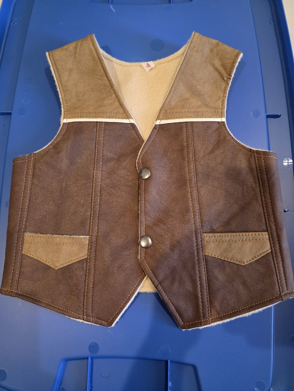 Kids Brown Faux-Suede Vest - Cozy Lined Jacket